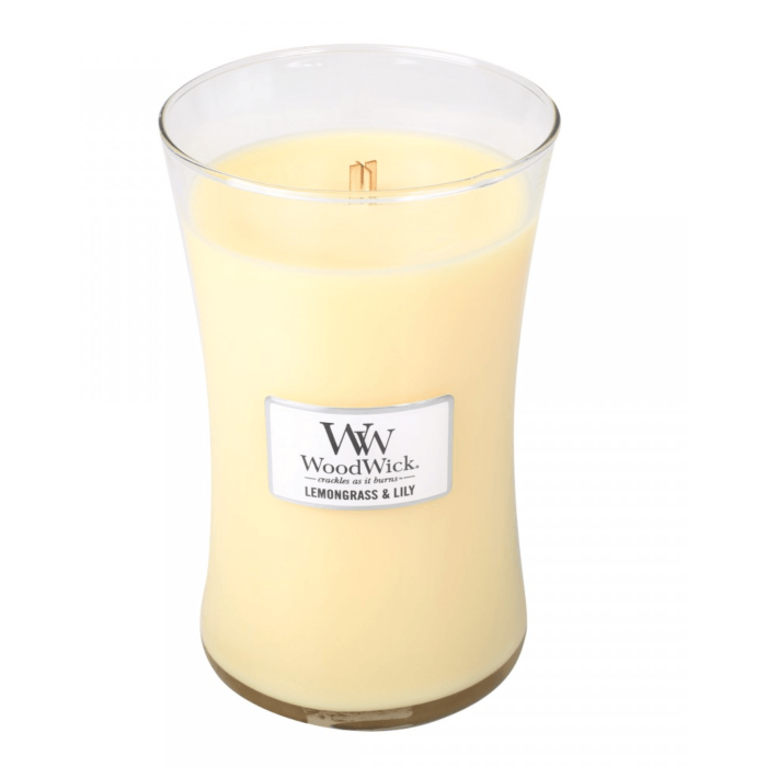 WoodWick® Large Candle - Lemongrass & Lily-1